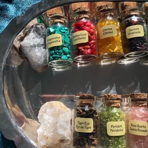Set of small jar crystals